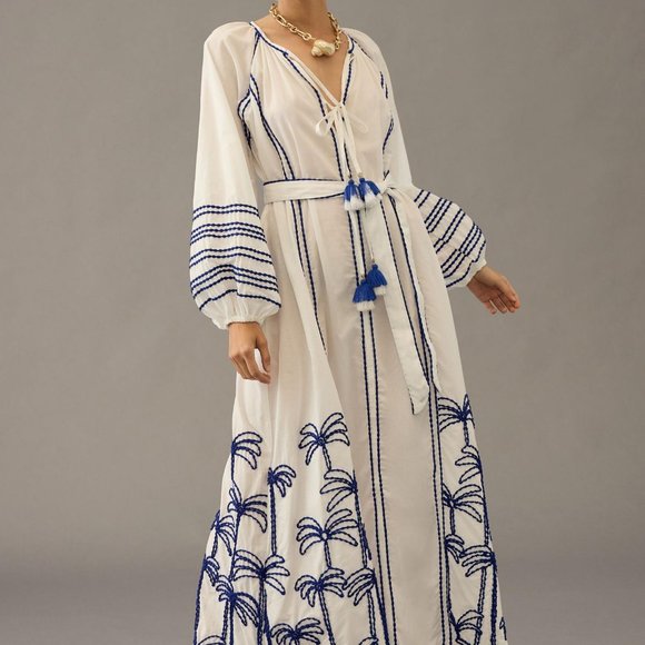 LACE The Label Embroidered Peasant Dress
